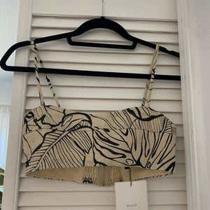 DISSH - Australian brand. Linen Malta Black Palm Linen Crop Top